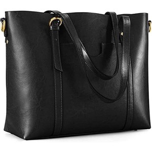 Leather Tote Bag Soft Handbags Vintage Shoulder Purses Fashion Large Capacity - 1 of 4
