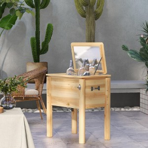 CIPACHO Wooden Outdoor Cooler Beverage Cooler with Bottle Opener for Backyard Deck Poolside Party 54 Quart Natural - 1 of 4