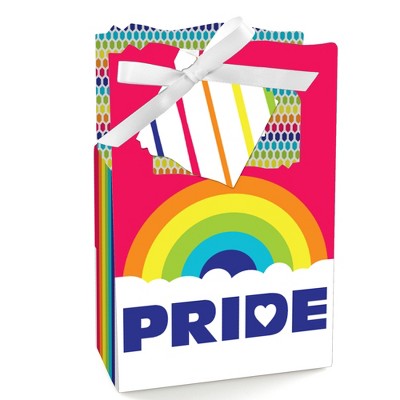 Big Dot of Happiness Love is Love - Gay Pride - LGBTQ Rainbow Party Favor Boxes - Set of 12