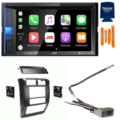 JVC KW-M650BT 6.2" CarPlay/Android Auto Receiver Bundle for Wrangler, 03-06