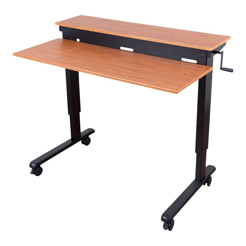 Stand Up Desk Store Crank Adjustable Two Tier Standing Desk with Heavy Duty Steel Frame, 2 of 5