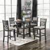 5-Piece Counter Height Dining Set with Open Shelves, Round Table and 4 Chairs - 3 of 4