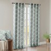 DSVIMOY Curtain Panels, Fretwork Print Grommet Top Window Curtain Panel for Living Room, Bedroom, Seafoam&White, 84"*50"*0.13" - 4 of 4