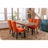 Gulches 2-Piece Dining Chairs - Orange Velvet, Tufted Solid Wood Legs with Nailhead Trim, Modern High-End Upholstered Seats - 3 of 4
