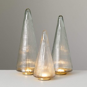 12.5"H, 15.5"H and 17"H Sullivans Lighted Tree - Set of 3, Clear - 1 of 4
