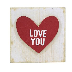 Ganz 4.5 Inch Candy Heart Block Free Standing Valentine's Day Box Signs - 1 of 3