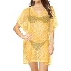 LA LEELA Women's Summer Vacation Beachwear Swim Suit Loose Beach Dress Beach Short Tank Bathing Suit Cover-up Medium-Large Yellow, Abstract - 2 of 4