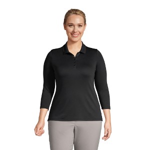 Lands' End Women's 3/4 Sleeve Supima Cotton Polo Shirt - 1 of 4