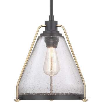 Progress Lighting, Range Collection, 1-Light Wall Sconce, Antique Bronze, Clear Seeded Glass Shade