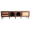 YOOCOZZ Rattan TV Stand for TVs up to 80'' with 3 Cabinets & 2 Drawers and LED Light - 4 of 4