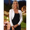 INSPIRE CHIC Women's Cocktail Party Open Front Long Sleeve Cropped Velvet Shrug Cardigan - 2 of 4