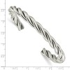 Black Bow Jewelry Unisex 8mm Stainless Steel Polished Twisted Cuff Bracelet - 3 of 4