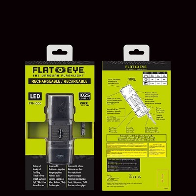 Black Polymer and Aluminum Rechargeable LED Flashlight