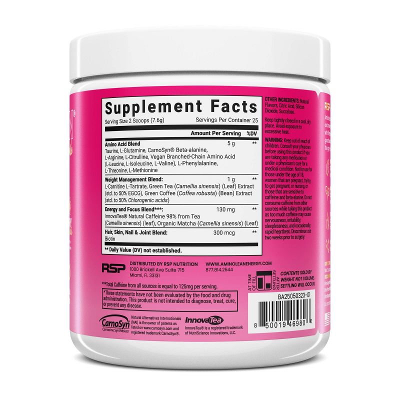 RSP Nutrition AminoLean x Alix Earle Pre-Workout Powder &#8211; Berry Alixir &#8211; 6.7oz, 4 of 8