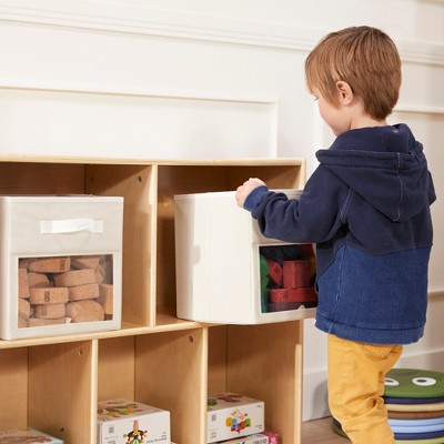 Natural Birch Lacquered 5-Compartment Storage Bookcase