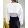 Women's Knitted Crop Top Long Sleeve Hollow Out Shrug Sweater  Knit Cover Up Tops - 3 of 4