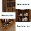 71" Tall Arched Book Shelf, 6-Tier Freestanding Bookshelf with Drawer and Open Display Shelves, Mid Century Modern Arched Bookcase for Living Room - 3 of 4