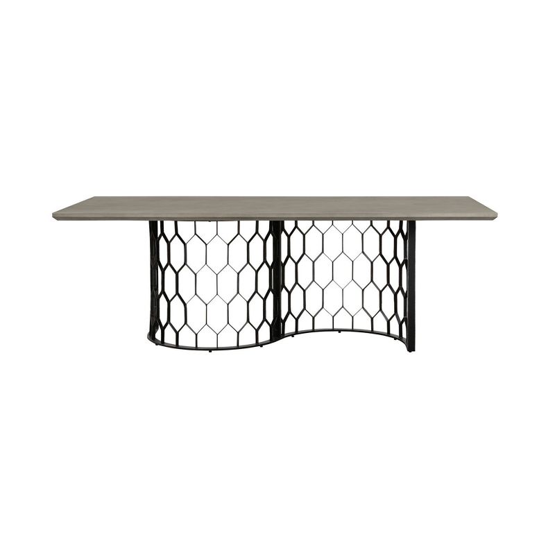 Rectangular Solange Concrete/Metal Dining Table Gray - Armen Living, 4 of 9