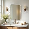 2 Pieces 36 In.H x 24 In.W Iron Rounded Rectangular Silver Hardware Hanging Mirror Frame Wall Mirror - 2 of 4