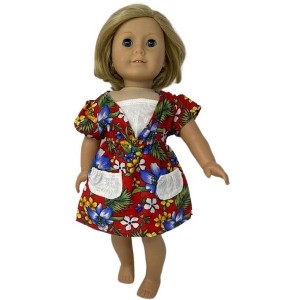 Bright Flower Dress Fits 18 Inch Girl Dolls, Cabbage Patch And 15 Inch Baby Dolls - 1 of 4