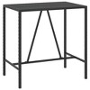 vidaXL Black Modern Bar Table with Tempered Glass Top, Durable Poly Rattan and Powder-Coated Steel Construction, Perfect for Outdoor Living Spaces - 2 of 4