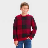 Boys' Buffalo Checkered Pullover Sweater - Cat & Jack™ Red