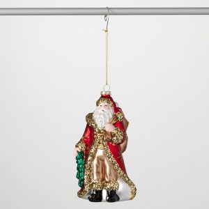 7.75"H Sullivans Christmas Fancy Glass Santa Ornaments  Red-Gold - 1 of 2