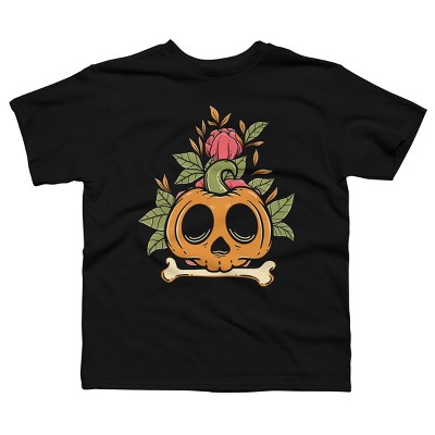 Boy's Design By Humans Halloween with Rose Illustration By rukurustudio T-Shirt