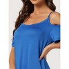 cheibear Women's Summer Cold Shoulder with Pockets Casual Maxi Maternity Lounge Dress - 4 of 4