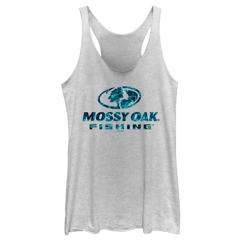 Women's Mossy Oak Blue Water Fishing Logo Racerback Tank Top - White  Heather - Small : Target