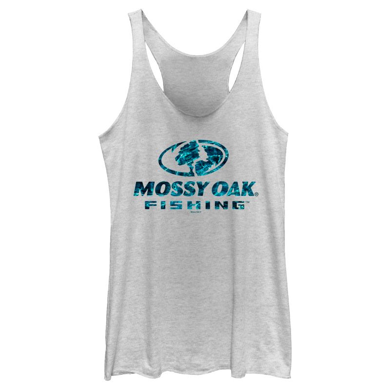 Women's Mossy Oak Blue Water Fishing Logo Racerback Tank Top, 1 of 5