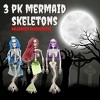 SCS Direct Mermaid Skeleton (3 Pack)-16" Long Weather Resistant Yard Decorations w Colored Hair- Decor Indoor/Outdoor, Parties, Classroom - 2 of 4