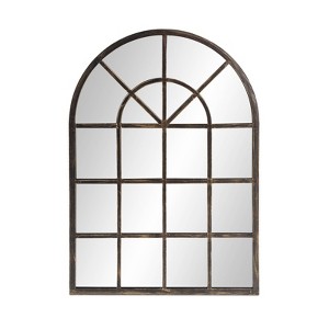 Howard Elliott Arched Windowpane Metal Mirror Oil Rubbed Bronze: Modern Style, 41x29", No Assembly Required - 1 of 4