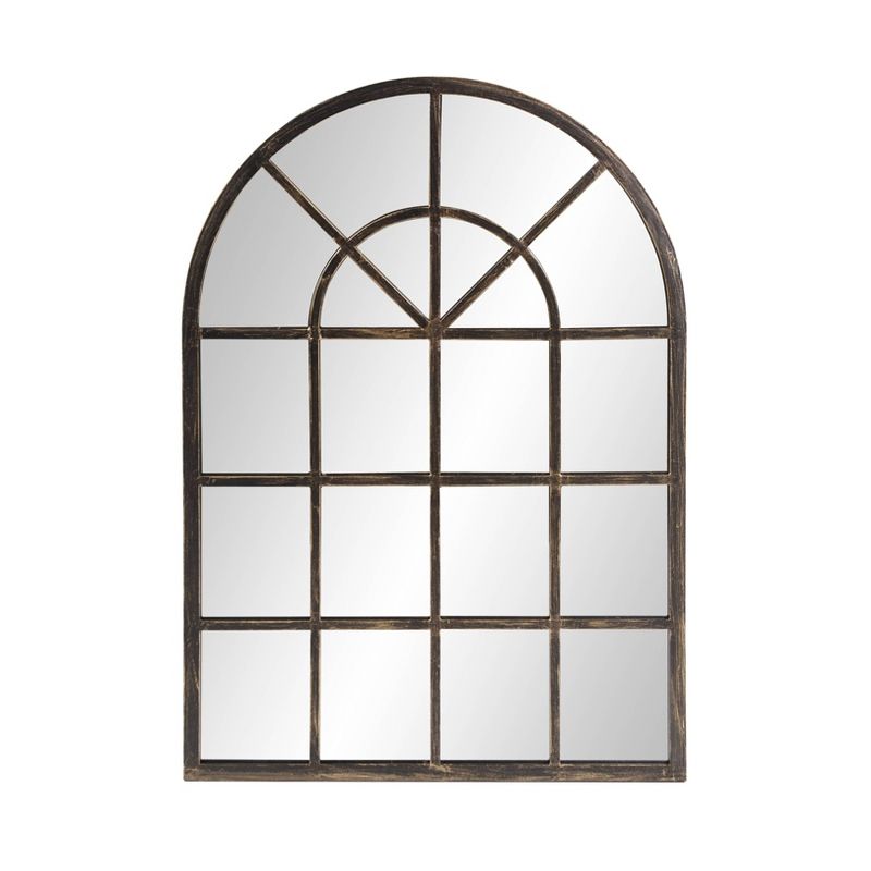 Howard Elliott Arched Windowpane Metal Mirror Oil Rubbed Bronze, 1 of 7