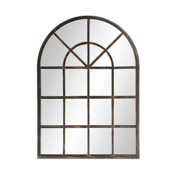 Howard Elliott Arched Windowpane Metal Mirror Oil Rubbed Bronze