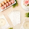 Sparkle and Bash 100-Pack White and Gold Scalloped Dinner Napkins - Gold Polka Dot Disposable Paper Napkins for Wedding (4x8 In) - 3 of 4