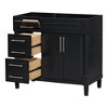 NicBex 36" Bathroom Vanity with/without Sink,Solid Wood&MDF Freestanding Storage Cabinet with 3 Drawers&2 Doors,300lbs Max - 4 of 4