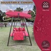 PAGED 3-Seat Patio Swing Chair with Cushion and Adjustable Canopy,Modern Bench Swing for Patio Backyard,Garden - 4 of 4