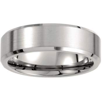 Pompeii3 Stainless Steel Mens Brushed Beveled 7MM Comfort Fit Band