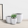 Rosemead Home & Garden 3pc Kante Concrete Outdoor Planter Pots Chalk White 20"x20"x18.5" - 3 of 4