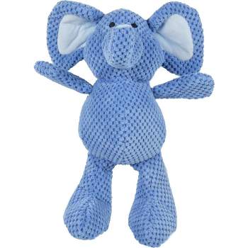 goDog Checkers Elephant Squeaky Plush Dog Toy with Chew Guard Technology
