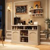 47" Farmhouse Buffet Cabinet with Rattan Doors & Adjustable Shelf, Boho Kitchen Storage Cabinet for Dining Room Living Room, Coffee Bar Console - 4 of 4