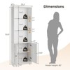 Karl Home White Display Cabinet 3 Tier Glass Shelves with 2 Doors Double Z Modeling LED Light Strip - 3 of 4