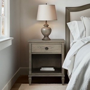Sapphtopaz Night Stand with Drawer and Storage Space Farmhouse Side Table with Conical Solid Wood Legs, Nightstand for Bedroom, Living Room - 1 of 4