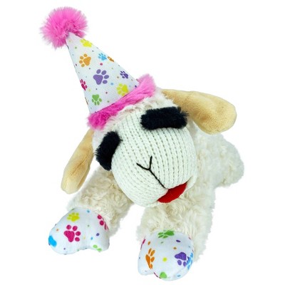 Multipet Lamb Chop Party Hat Dog Toy - Pink - M