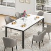 Industrial Dining Table for 6-8 People, Wooden Rectangle Long Dinner Kitchen Table with Metal Legs - 2 of 4
