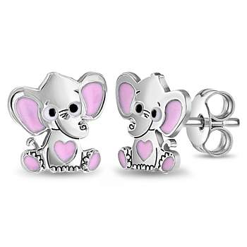 Girls' Bashful Elephant Standard Sterling Silver Earrings - In Season Jewelry