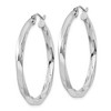 Black Bow Jewelry 3mm, Sterling Silver, Twisted Round Hoop Earrings, 35mm Dia.(1 3/8 In) - 2 of 4