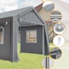 12'x20' Heavy Duty Carport Canopy, Portable Garage w/4 Roll-Up Doors, Waterproof Outdoor Storage Shed for Car Truck Boat, Gray - 4 of 4