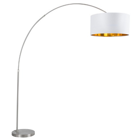 76 Salon Arc Floor Lamp Satin Nickel White Gold Lumisource Target